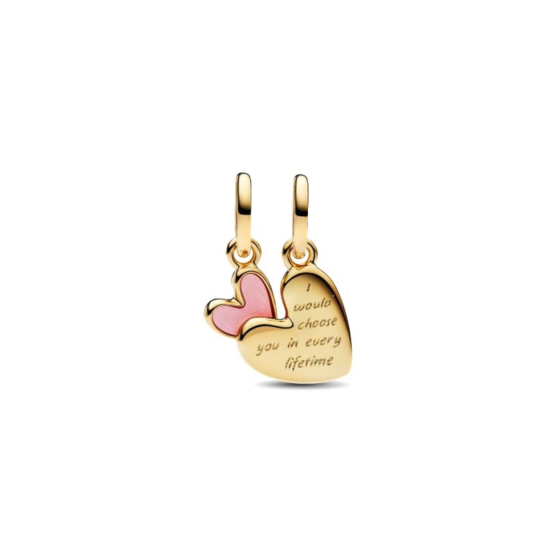 Charm Pendente Unione di Cuori Mamma e Figlia divisibile