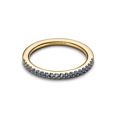 14k gold-plated ring with skylight blue crystal 2