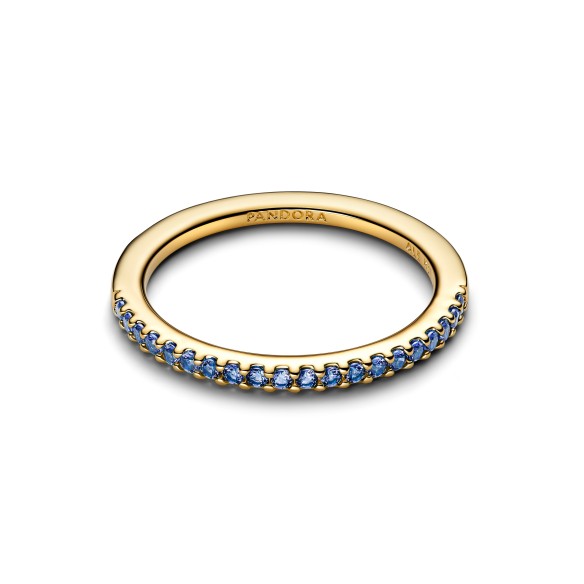 14k gold-plated ring with skylight blue crystal