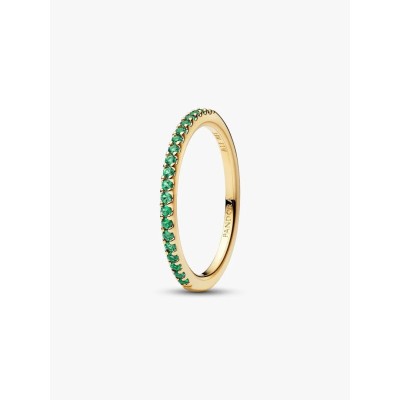 14k gold-plated ring with ocean green crystal