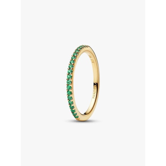 14k gold-plated ring with ocean green crystal