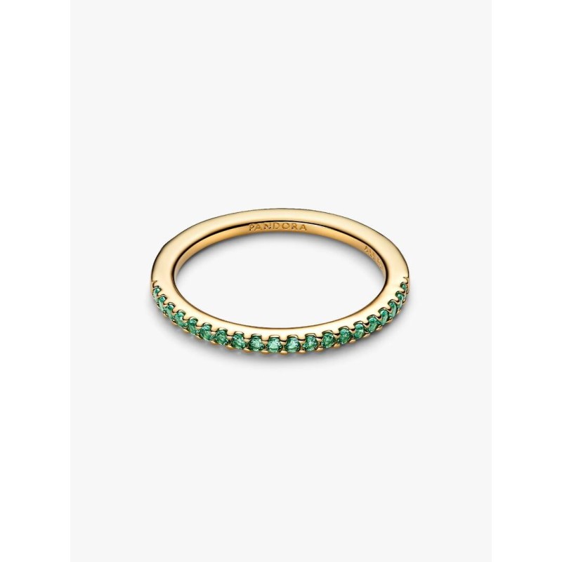 14k gold-plated ring with ocean green crystal
