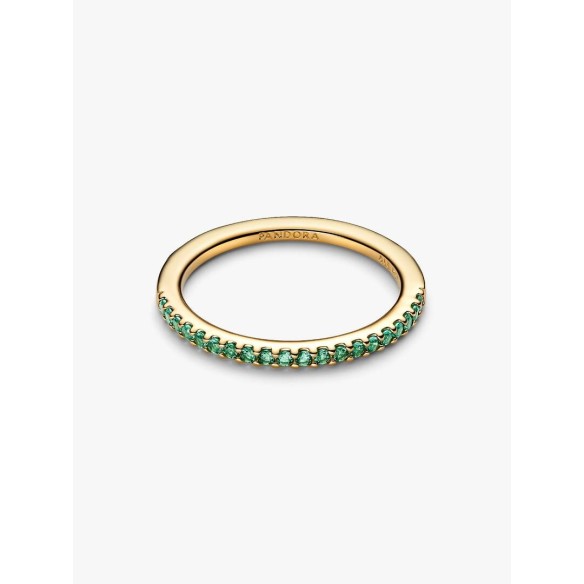 14k gold-plated ring with ocean green crystal