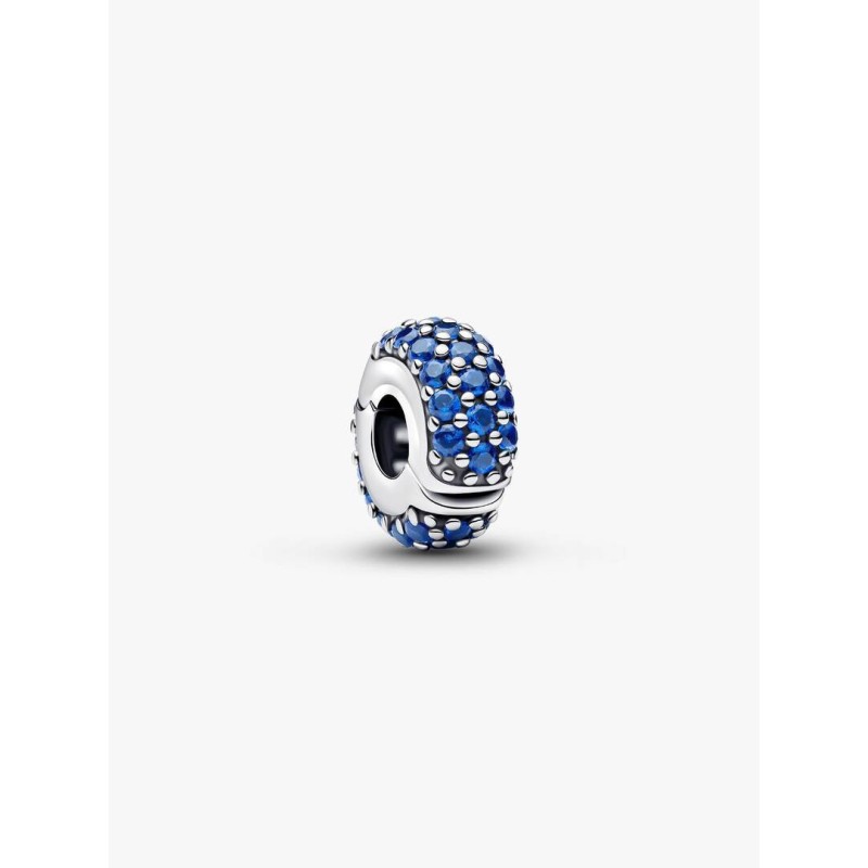 Sterling silver clip with royal blue crystal and silicone grip