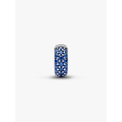 Sterling silver clip with royal blue crystal and silicone grip 2