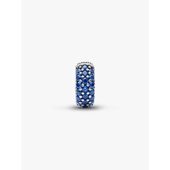 Sterling silver clip with royal blue crystal and silicone grip