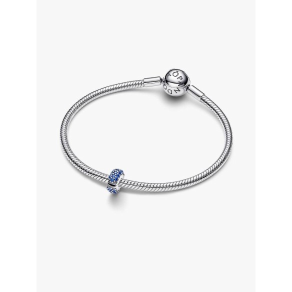 Sterling silver clip with royal blue crystal and silicone grip
