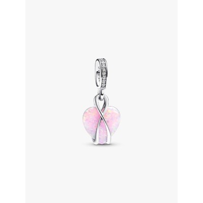 Charm Pendente Cuore di Mamma Rosa Opalescente 2