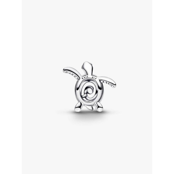 Openwork turtle sterling silver charm with turquoise enamel