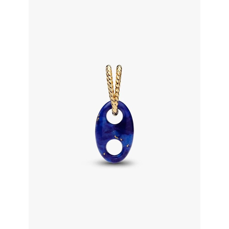 Marine rope 14k gold-plated dangle with imitation lapis lazuli