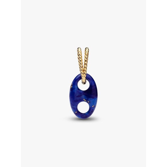 Marine rope 14k gold-plated dangle with imitation lapis lazuli