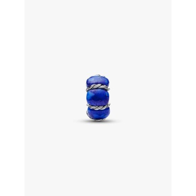 Maritime sterling silver spacer with imitation lapis lazuli 2