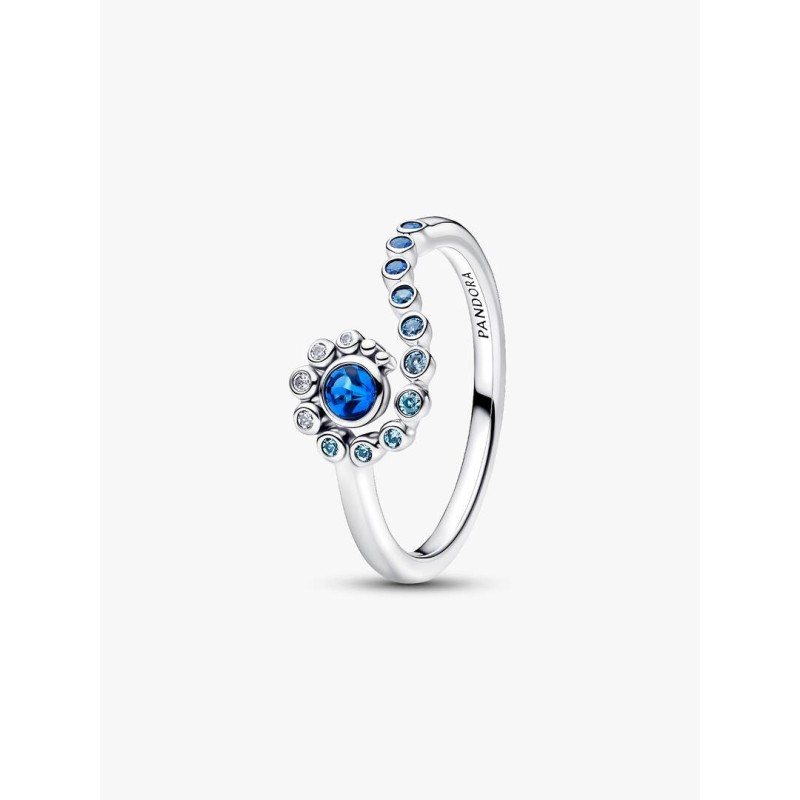 Disney Moana sterling silver ring with clear cubic zirconia, icy green