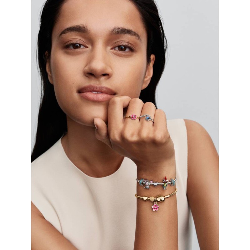 Disney Moana sterling silver ring with clear cubic zirconia, icy green
