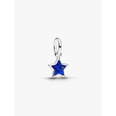 Star sterling silver mini dangle with imitation lapis lazuli