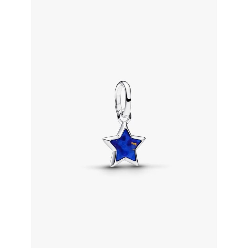 Star sterling silver mini dangle with imitation lapis lazuli