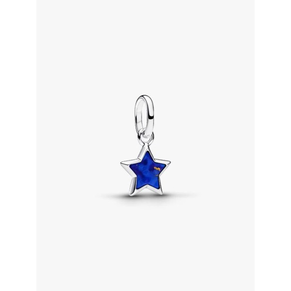 Star sterling silver mini dangle with imitation lapis lazuli