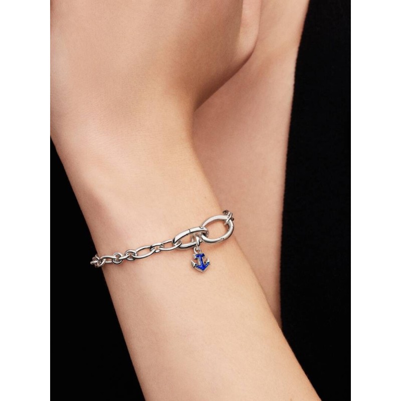 Anchor sterling silver mini dangle with imitation lapis lazuli