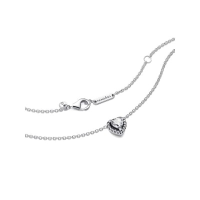 Heart sterling silver collier with clear cubic zirconia 2