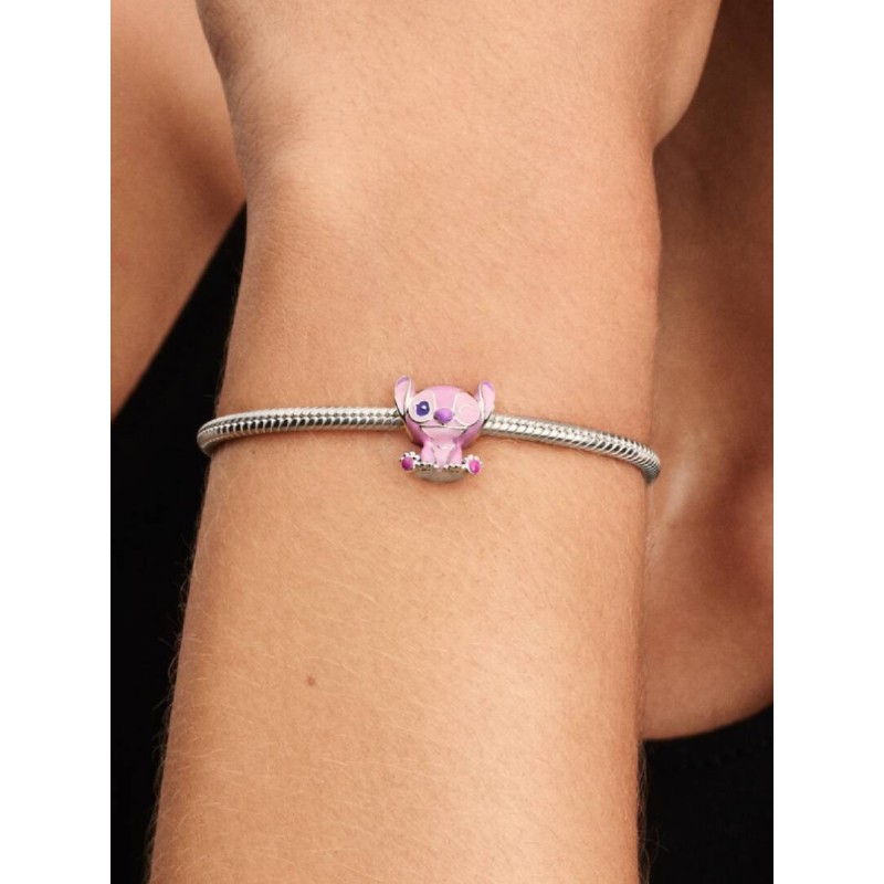 Disney Angel sterling silver charm with purple and pink enamel
