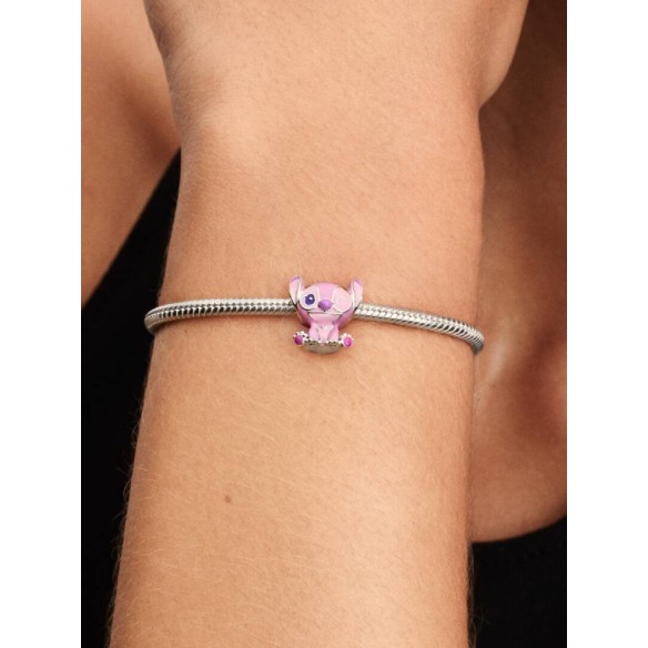 Disney Angel sterling silver charm with purple and pink enamel
