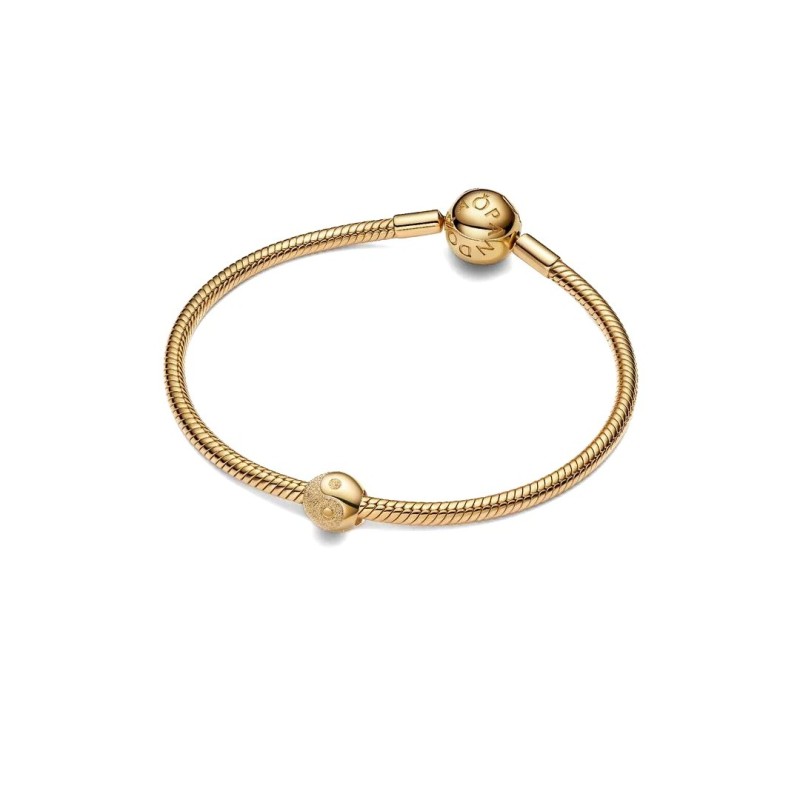 Textured yin and yang 14k gold-plated mini charm