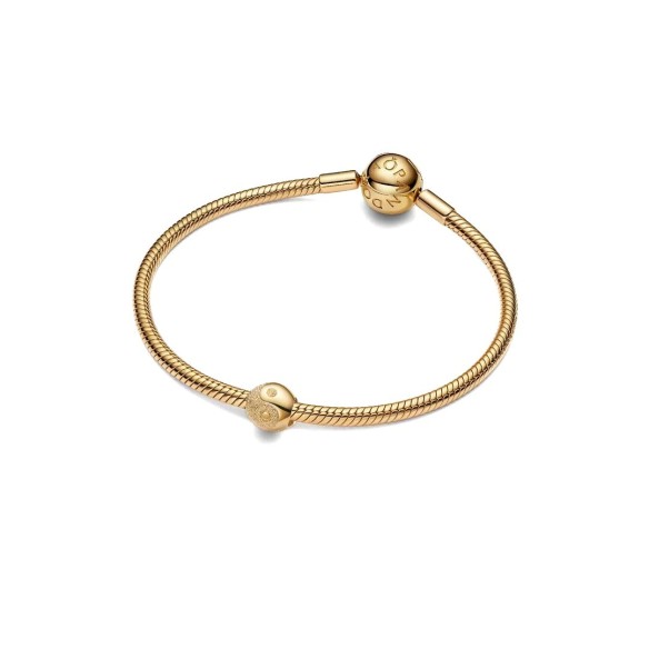 Textured yin and yang 14k gold-plated mini charm
