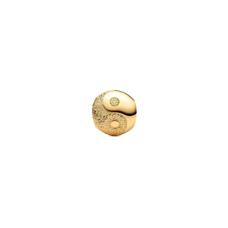 Textured yin and yang 14k gold-plated mini charm