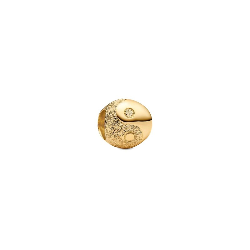 Textured yin and yang 14k gold-plated mini charm