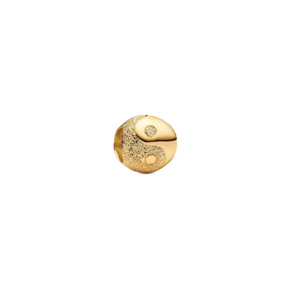 Textured yin and yang 14k gold-plated mini charm