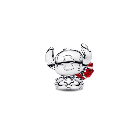 Disney Stitch sterling silver charm with red Murano glass, black and g