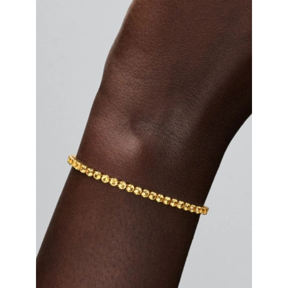 14k gold-plated bracelet with vibrant yellow crystal