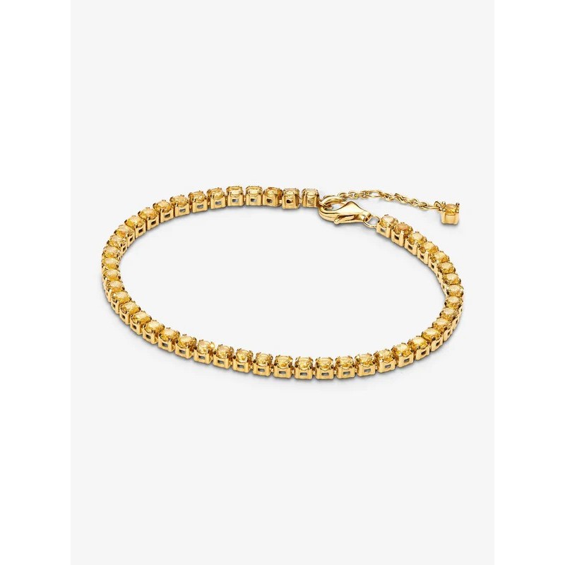 14k gold-plated bracelet with vibrant yellow crystal