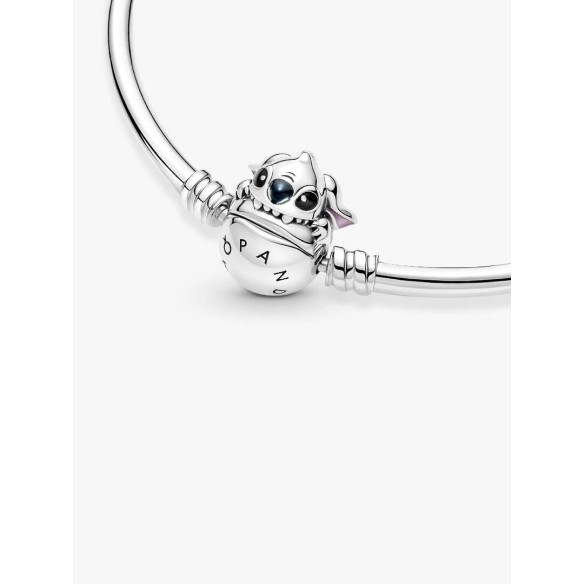 Disney Stitch sterling silver bangle with black, blue and purple ename