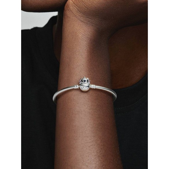 Disney Stitch sterling silver bangle with black, blue and purple ename