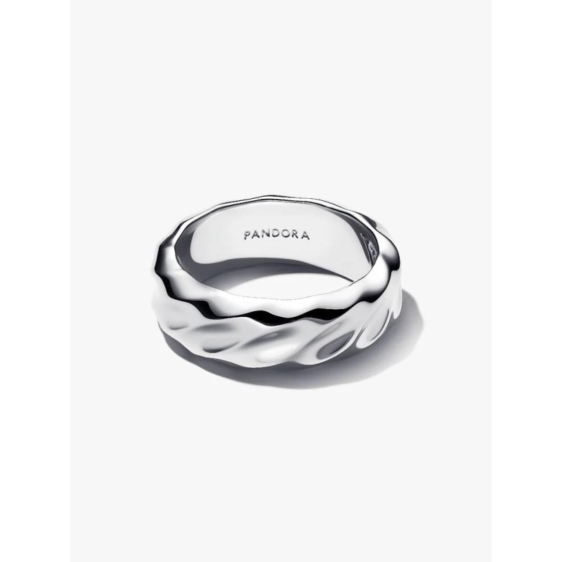 Rippled sterling silver ring
