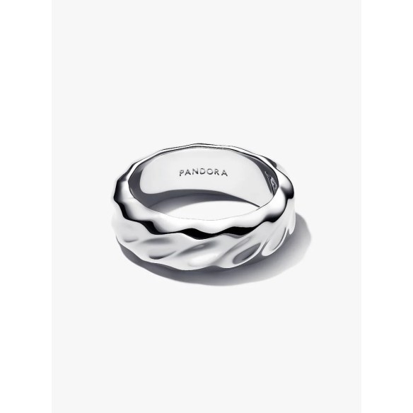 Rippled sterling silver ring