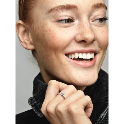 Heart sterling silver ring with clear cubic zirconia 2