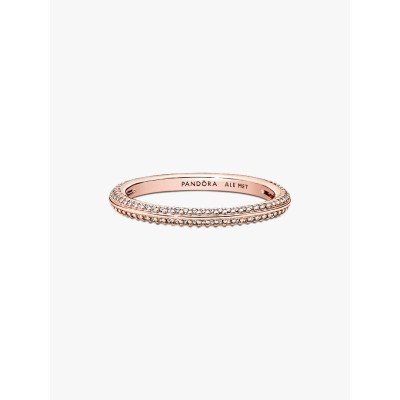14k Rose gold-plated ring with clear cubic zirconia 2