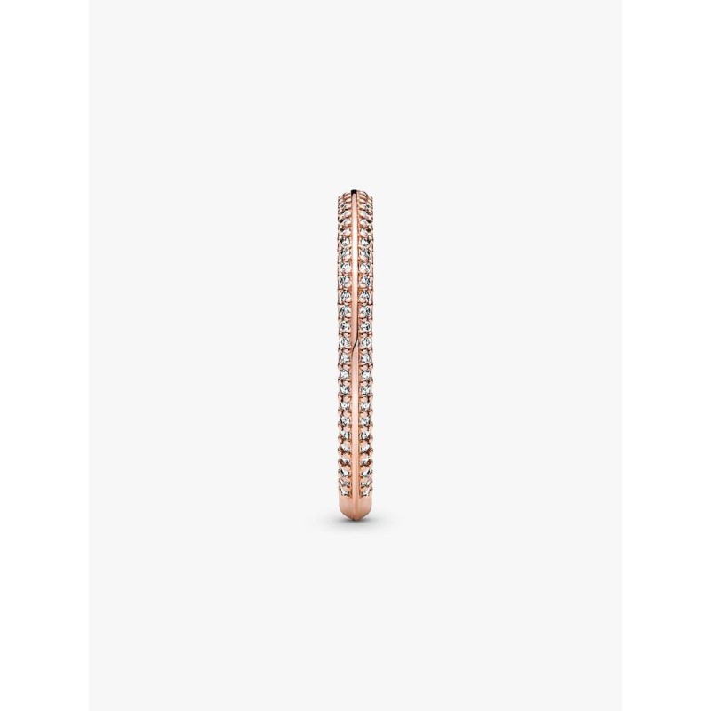 14k Rose gold-plated ring with clear cubic zirconia