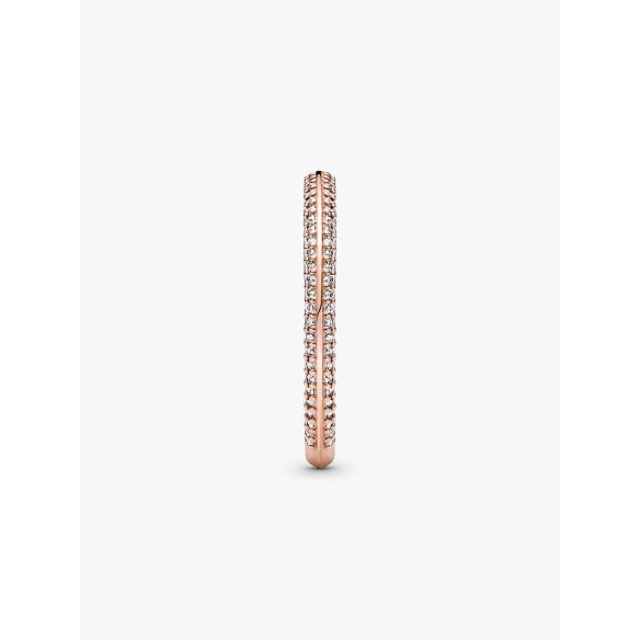 14k Rose gold-plated ring with clear cubic zirconia