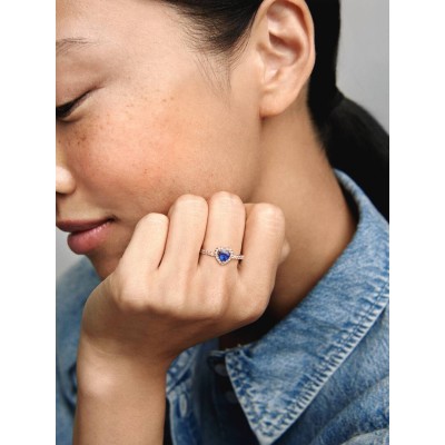 Heart 14k rose gold-plated ring with clear cubic zirconia and twilight 2