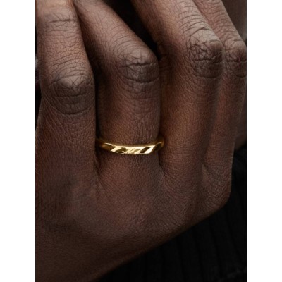 Rippled 14k gold-plated ring