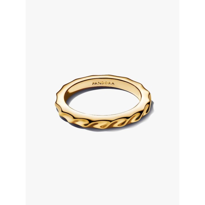 Rippled 14k gold-plated ring