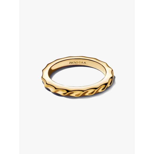 Rippled 14k gold-plated ring