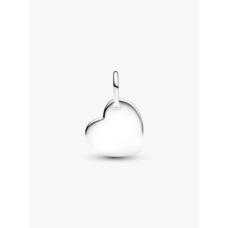 Engravable heart sterling silver dangle with phlox pink crystal