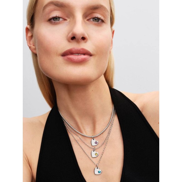 Charm Pendente Cuore con Pietra Miele Novembre da incidere