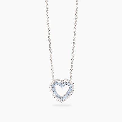 COLLANA DONNA CUORE ARGENTO E ZIRCONI