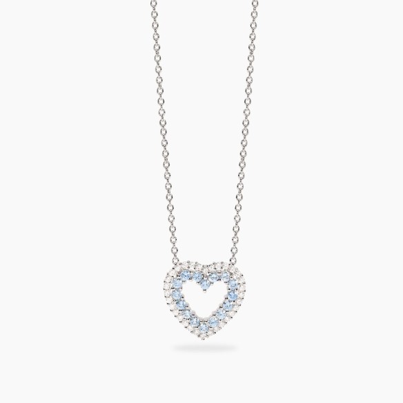 COLLANA DONNA CUORE ARGENTO E ZIRCONI