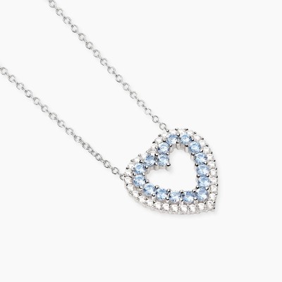 COLLANA DONNA CUORE ARGENTO E ZIRCONI 2